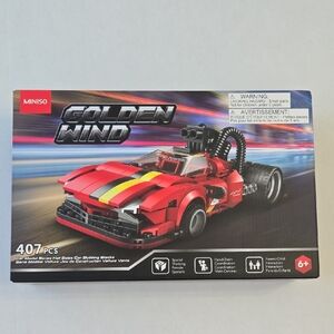 Red Race Car Building Set From Miniso Minicity Golden Wind - New